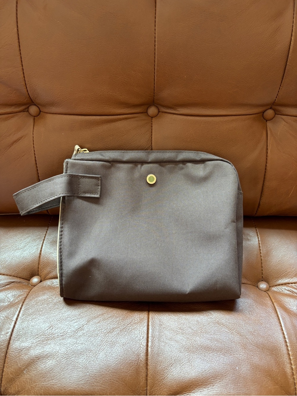 Bvlgari gray & brown toiletry bag
